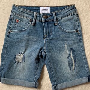 Hudson girls denim distressed shorts